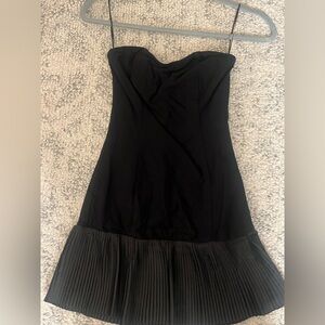 Elegant Black Pleated Dress